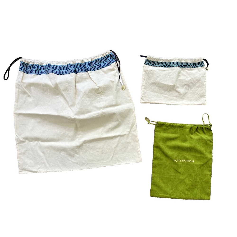 Tory Burch dust bags Set of 3 Drawstring Fabric Measured in Photos